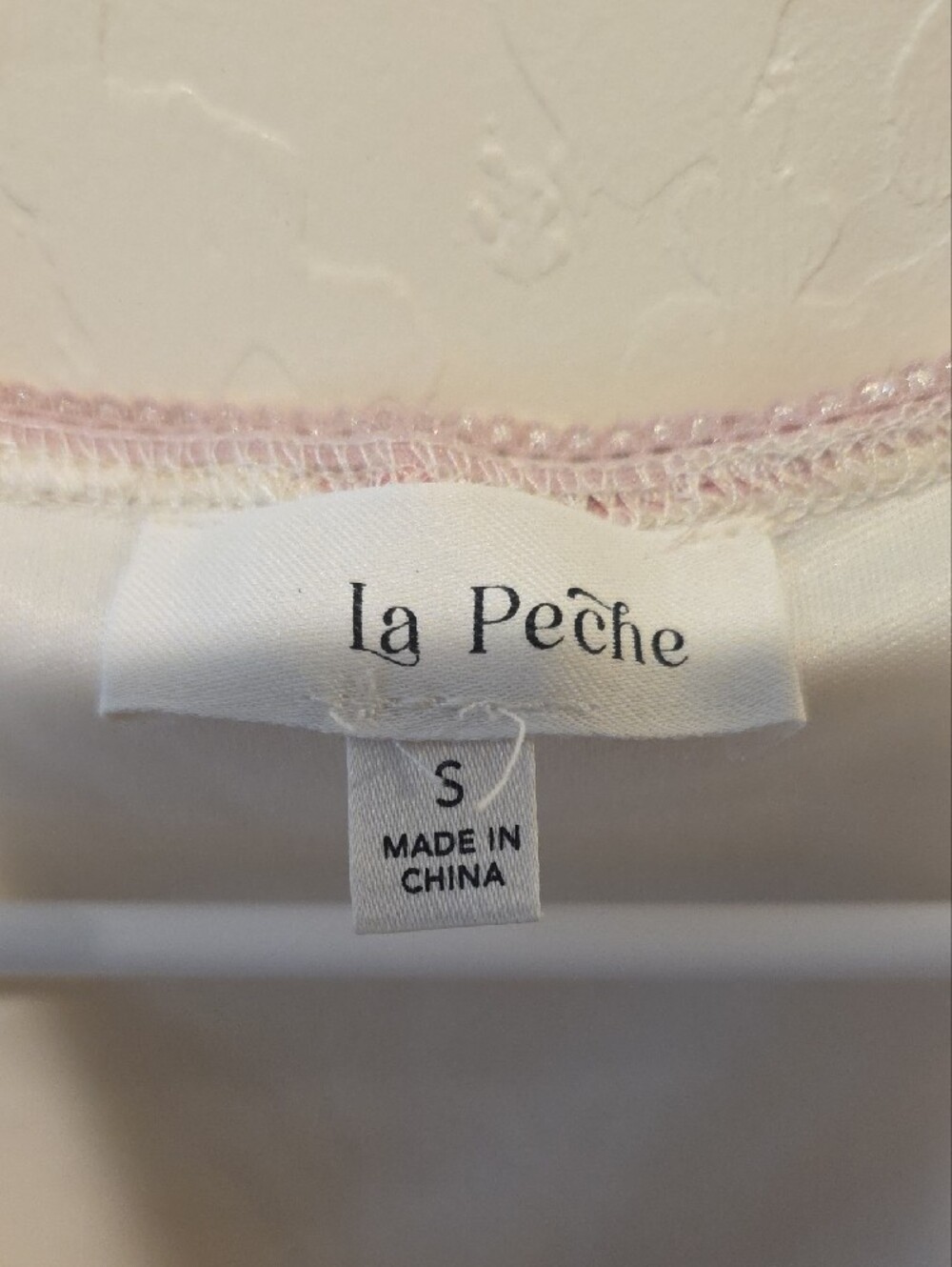 Lace Floral Peplum V-Neck Blouse - Pink on Cream - Picture 2 of 4